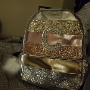 Justice sparkle Initial Backpack Letter C